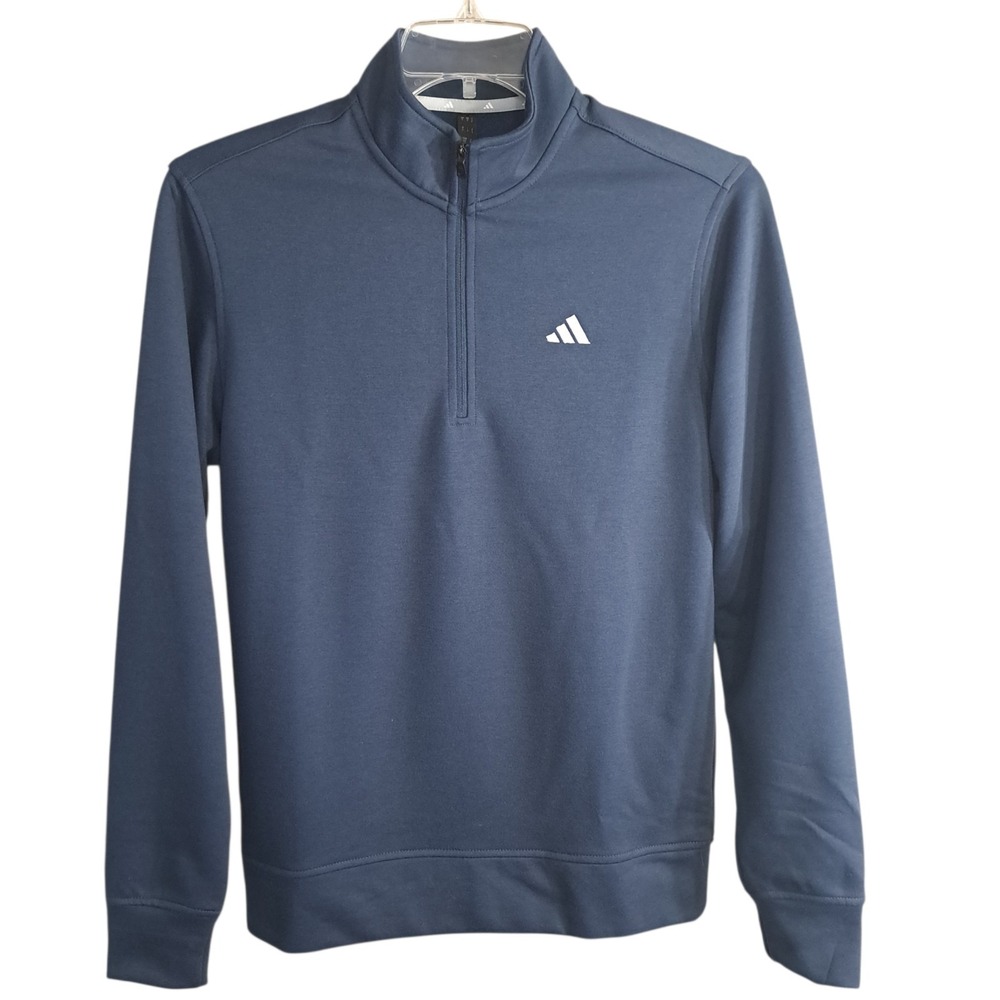 Adidas Men's Sweater Crew Navy S Classic Go To 1/4 Zip Pullover Golf Activewear
